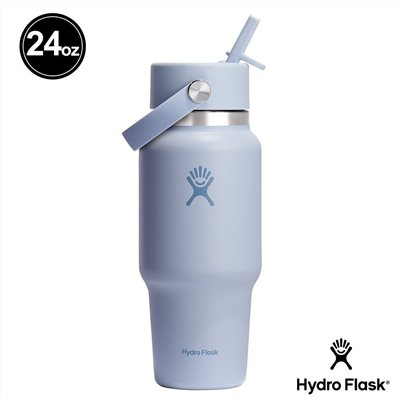 Hydro Flask 24oz/709ml 寬口提環吸管隨行杯 海波藍 水瓶 保溫瓶 保溫杯 露營
