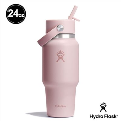 Hydro Flask 24oz/709ml 寬口提環吸管隨行杯 櫻花粉 水瓶 保溫瓶 保溫杯 露營