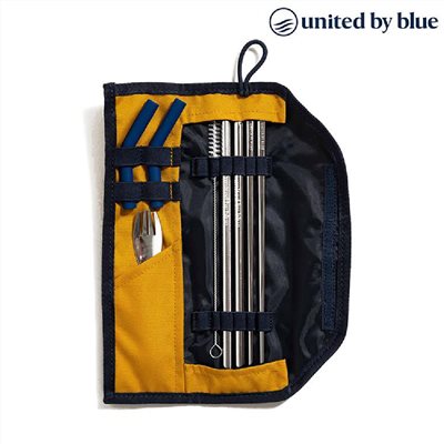United by blue 814-112 Utensil Kit 防潑水餐具收納包組 芥黃 吸管 湯匙 叉子 筷子