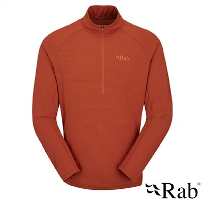 英國 RAB Sonic LS Zip 長袖透氣拉鍊排汗衣 男款 紅土 QBL03 排汗衣 衛生衣 運動 登山
