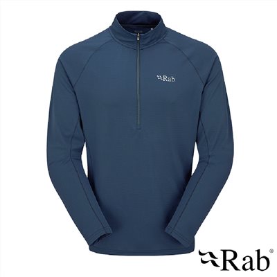 英國 RAB Sonic LS Zip 長袖透氣拉鍊排汗衣 男款 暴風藍 QBL03 排汗衣 衛生衣 運動 登山