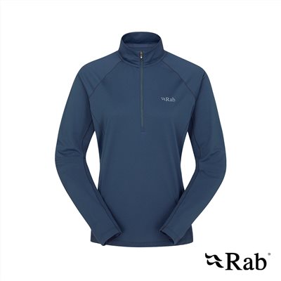 英國 RAB Sonic LS Zip Wmns 長袖透氣拉鍊排汗衣 女款 暴風藍 QBL04 衛生衣 運動衣