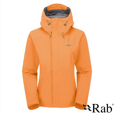 英國 RAB Downpour Jacket 防風防水連帽外套 女款 梅爾巴橘 QWI07 雨衣 登山