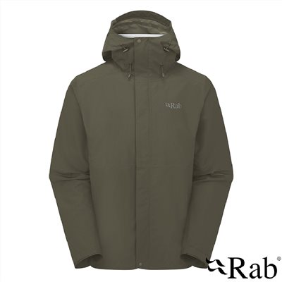 英國 RAB Downpour Jacket 防風防水連帽外套 男款 軍綠 QWI06 雨衣 登山