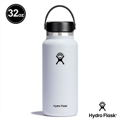 Hydro Flask 32oz/946ml 寬口提環保溫瓶 經典白 保冷 保溫瓶 水壺 登山 露營