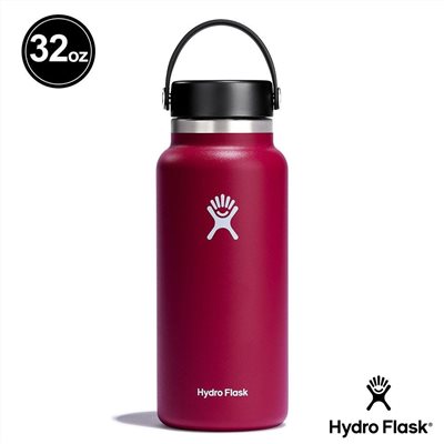 Hydro Flask 32oz/946ml 寬口提環保溫瓶 酒紅色 保冷 保溫瓶 水壺 登山 露營
