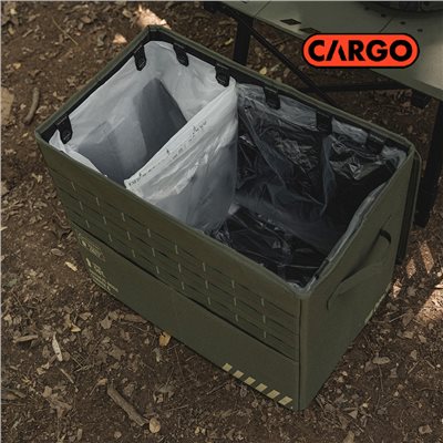 CARGO 工業風磁吸式掀蓋垃圾桶 軍綠 收納箱 置物箱 置物盒