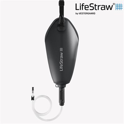LifeStraw Peak 頂峰軟式水袋 3L 深灰 過濾水瓶 可折疊擠壓 越野跑 登山健行 露營