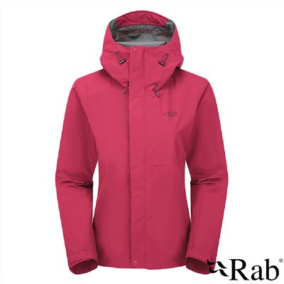 英國 RAB Downpour Jacket 防風防水連帽外套 女款 西瓜紅 QWI07 雨衣 登山
