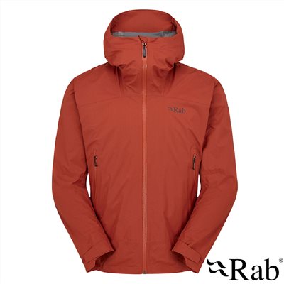 英國 RAB Downpour Light Jacket 輕量防風防水連帽外套 男款 托斯卡納紅 QWG90 雨衣 登山