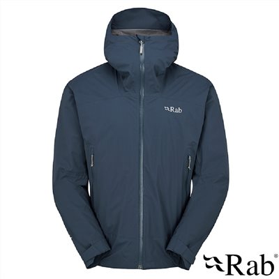 英國 RAB Downpour Light Jacket 輕量防風防水連帽外套 男款 暴風藍 QWG90 雨衣 登山
