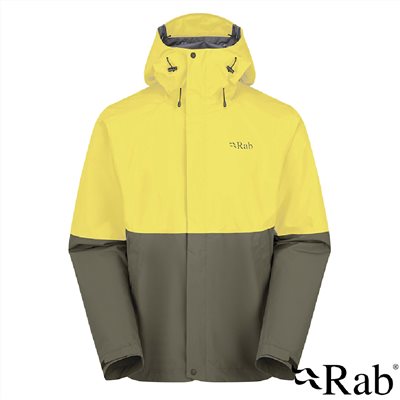 英國 RAB Downpour Jacket 防風防水連帽外套 男款 花粉黃/軍綠 QWI06 雨衣 登山