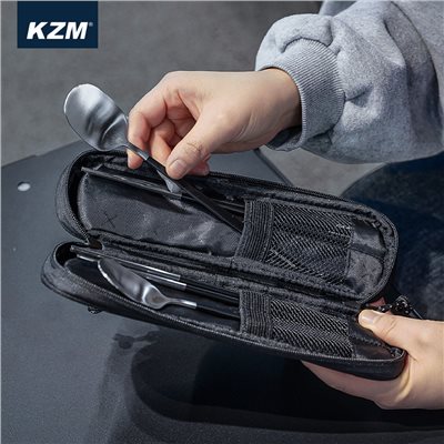 KAZMI KZM 工業風餐具組2P 餐具 湯匙 湯匙 筷子 2人份 露營