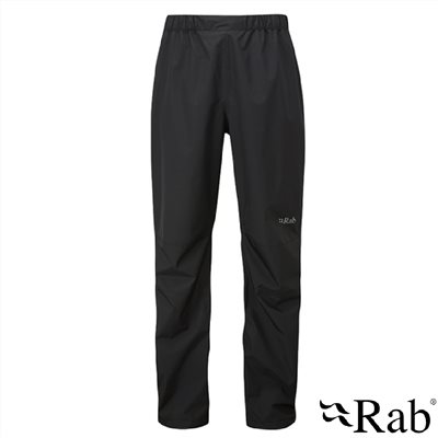 英國 RAB Downpour Eco FZ Pants 透氣防水全開拉鍊長褲 男款 黑色 QWG86 登山褲