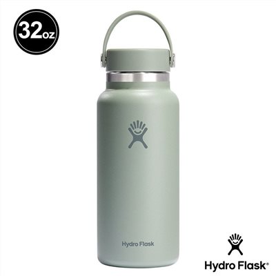 Hydro Flask 32oz/946ml 寬口提環保溫瓶 灰綠 保冷 保溫瓶 水壺 登山 露營