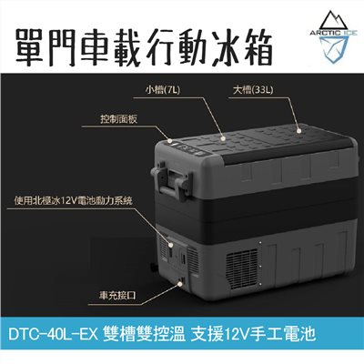 Arctic Ice 北極冰 DTC-40L-EX 單門車載冰箱 支援12V手工具電池 行動冰箱