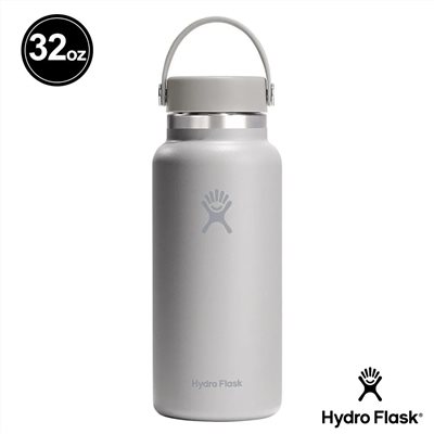 Hydro Flask 32oz/946ml 寬口提環保溫瓶 粉灰 保冷 保溫瓶 水壺 登山 露營