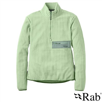 英國 RAB Ramshaw Pull-On 格紋刷毛半拉鍊套頭上衣 無花果綠 女款 QFG77 保暖 長袖