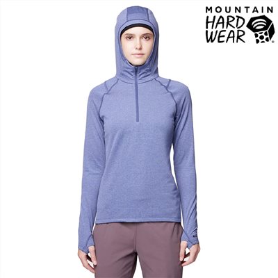 Mountain Hardwear 立領半拉鍊長袖重磅羊毛連帽衫 女款 藍金石/狂熱紫 2129571 保暖