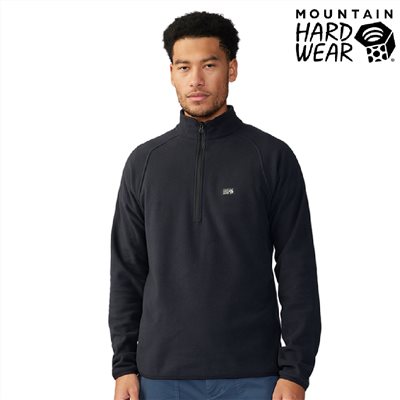 Mountain Hardwear 保暖刷毛立領半拉長袖排汗衣 男款 黑色 2104711 保暖衣
