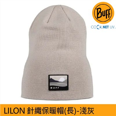 BUFF LILON 針織保暖帽(長) 淺灰 BFL134477-954 針織帽 運動 登山 毛帽 抗UV
